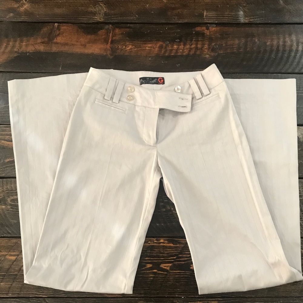 G BY GUESS GREY/SILVER SLACK PANTS SIZE 24 NWOT